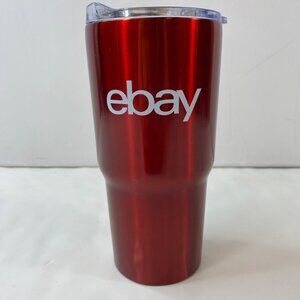 Ebay Metallic Red Tumbler Travel Mug  Sliding Lid Logo Ebayana